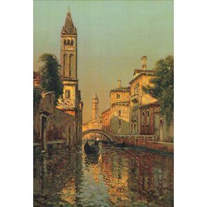 Vintage Calendar Print Venice Canal 6x8 or 6x7